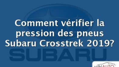 Comment vérifier la pression des pneus Subaru Crosstrek 2019?