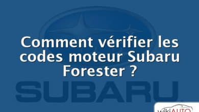 Comment vérifier les codes moteur Subaru Forester ?