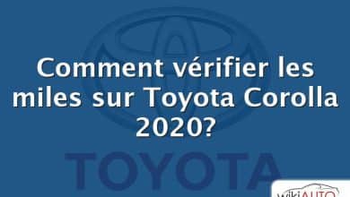 Comment vérifier les miles sur Toyota Corolla 2020?