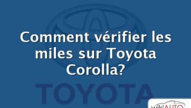 Comment vérifier les miles sur Toyota Corolla?