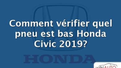 Comment vérifier quel pneu est bas Honda Civic 2019?