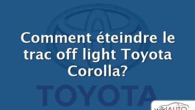 Comment éteindre le trac off light Toyota Corolla?