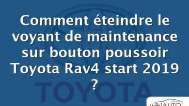 Comment éteindre le voyant de maintenance sur bouton poussoir Toyota Rav4 start 2019 ?