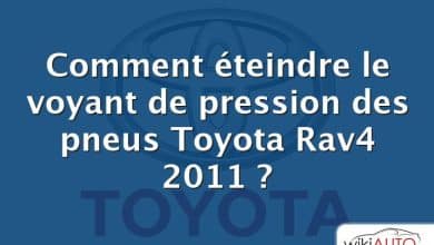 Comment éteindre le voyant de pression des pneus Toyota Rav4 2011 ?
