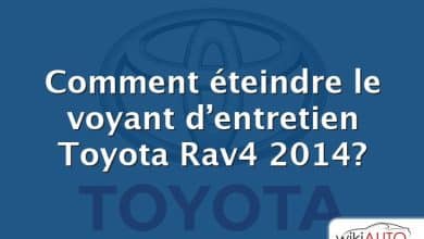 Comment éteindre le voyant d’entretien Toyota Rav4 2014?