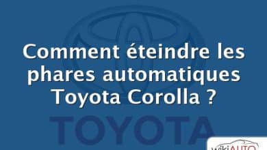 Comment éteindre les phares automatiques Toyota Corolla ?
