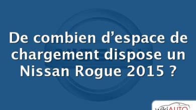 De combien d’espace de chargement dispose un Nissan Rogue 2015 ?