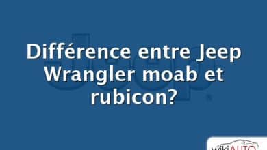 Différence entre Jeep Wrangler moab et rubicon?