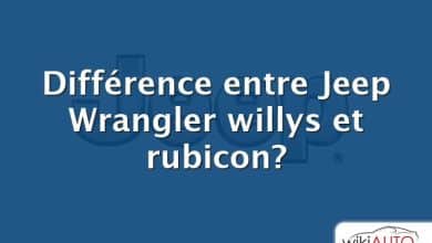 Différence entre Jeep Wrangler willys et rubicon?