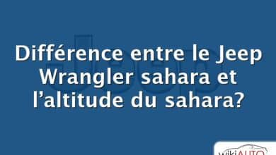 Différence entre le Jeep Wrangler sahara et l’altitude du sahara?