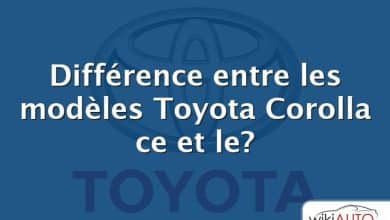 Différence entre les modèles Toyota Corolla ce et le?