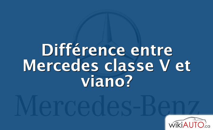 Différence entre Mercedes classe V et viano?