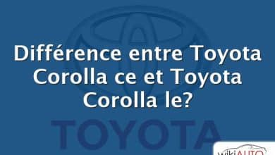 Différence entre Toyota Corolla ce et Toyota Corolla le?