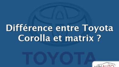 Différence entre Toyota Corolla et matrix ?