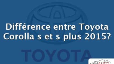 Différence entre Toyota Corolla s et s plus 2015?