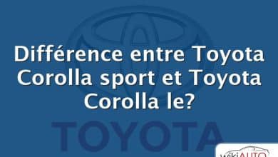 Différence entre Toyota Corolla sport et Toyota Corolla le?