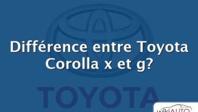 Différence entre Toyota Corolla x et g?
