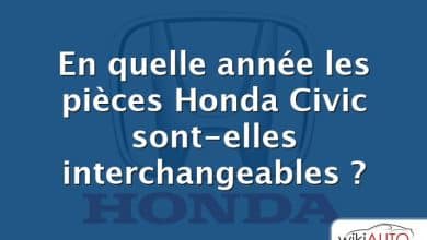 En quelle année les pièces Honda Civic sont-elles interchangeables ?