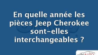En quelle année les pièces Jeep Cherokee sont-elles interchangeables ?