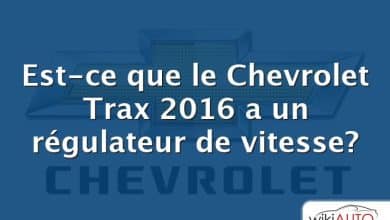 Est-ce que le Chevrolet Trax 2016 a un régulateur de vitesse?