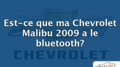 Est-ce que ma Chevrolet Malibu 2009 a le bluetooth?