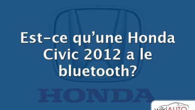 Est-ce qu’une Honda Civic 2012 a le bluetooth?