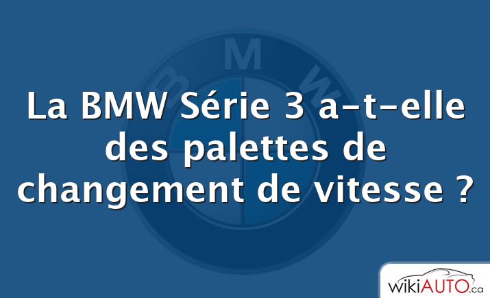 La BMW Série 3 a-t-elle des palettes de changement de vitesse ?