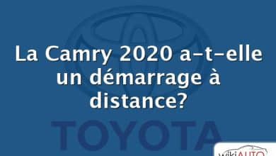La Camry 2020 a-t-elle un démarrage à distance?