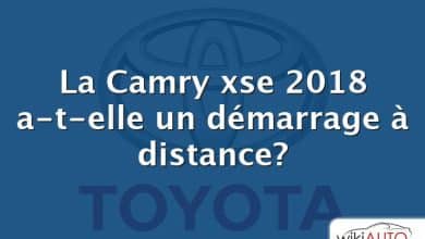 La Camry xse 2018 a-t-elle un démarrage à distance?