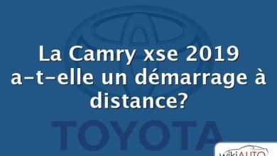 La Camry xse 2019 a-t-elle un démarrage à distance?