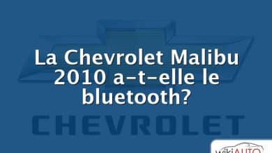 La Chevrolet Malibu 2010 a-t-elle le bluetooth?