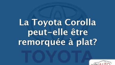 La Toyota Corolla peut-elle être remorquée à plat?