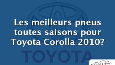 Les meilleurs pneus toutes saisons pour Toyota Corolla 2010?