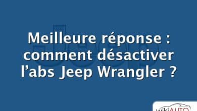 Meilleure réponse : comment désactiver l’abs Jeep Wrangler ?
