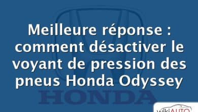 Meilleure réponse : comment désactiver le voyant de pression des pneus Honda Odyssey