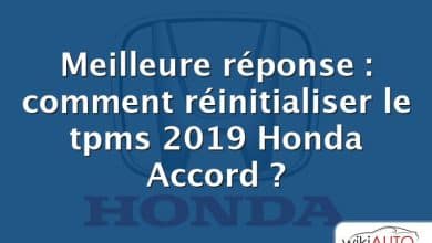 Meilleure réponse : comment réinitialiser le tpms 2019 Honda Accord ?