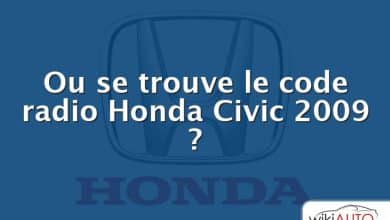 Ou se trouve le code radio Honda Civic 2009 ?