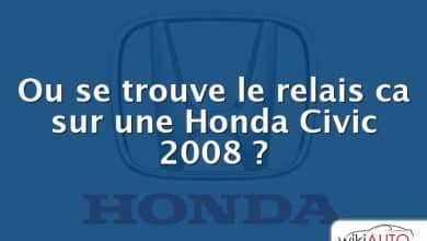 Ou se trouve le relais ca sur une Honda Civic 2008 ?