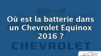 Où est la batterie dans un Chevrolet Equinox 2016 ?