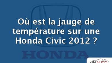 Où est la jauge de température sur une Honda Civic 2012 ?