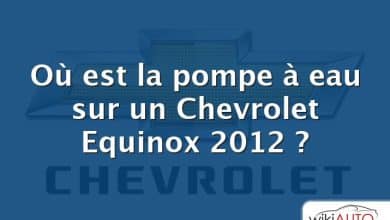 Où est la pompe à eau sur un Chevrolet Equinox 2012 ?