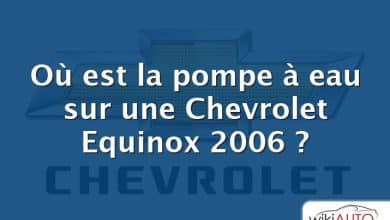 Où est la pompe à eau sur une Chevrolet Equinox 2006 ?