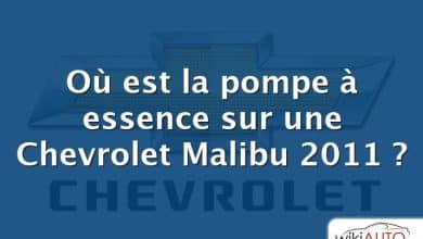 Où est la pompe à essence sur une Chevrolet Malibu 2011 ?