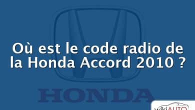 Où est le code radio de la Honda Accord 2010 ?