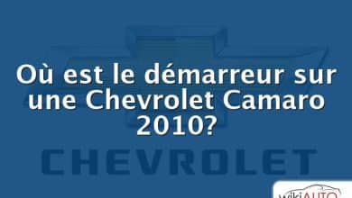 Où est le démarreur sur une Chevrolet Camaro 2010?