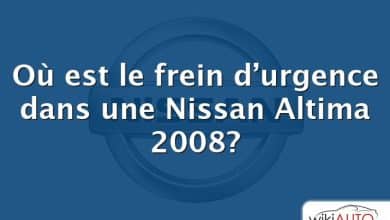 Où est le frein d’urgence dans une Nissan Altima 2008?