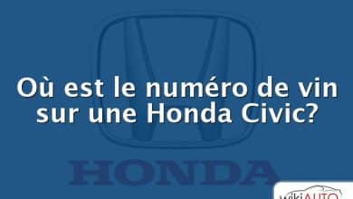 Où est le numéro de vin sur une Honda Civic?