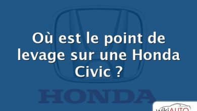 Où est le point de levage sur une Honda Civic ?