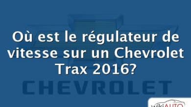 Où est le régulateur de vitesse sur un Chevrolet Trax 2016?