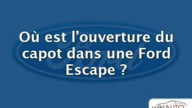 Où est l’ouverture du capot dans une Ford Escape ?